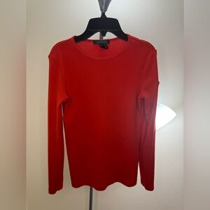 Lauren Ralph Lauren Vibrant Red Crew Neck Top